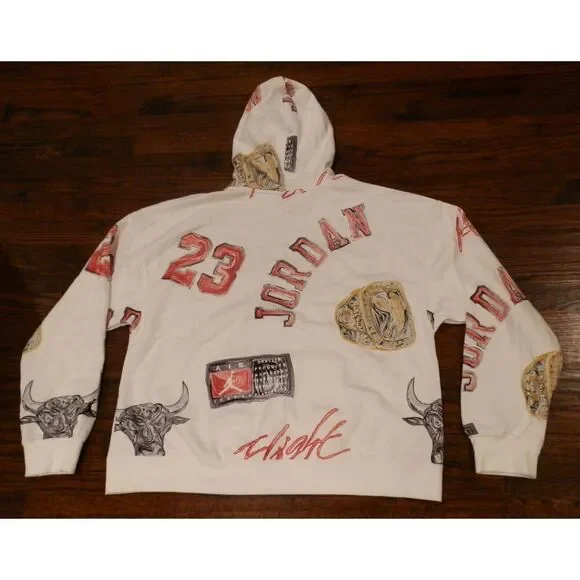 Air Jordan Chicago Bulls Hoodie Jacket Women's Size Large Loose Fit Tall NWT